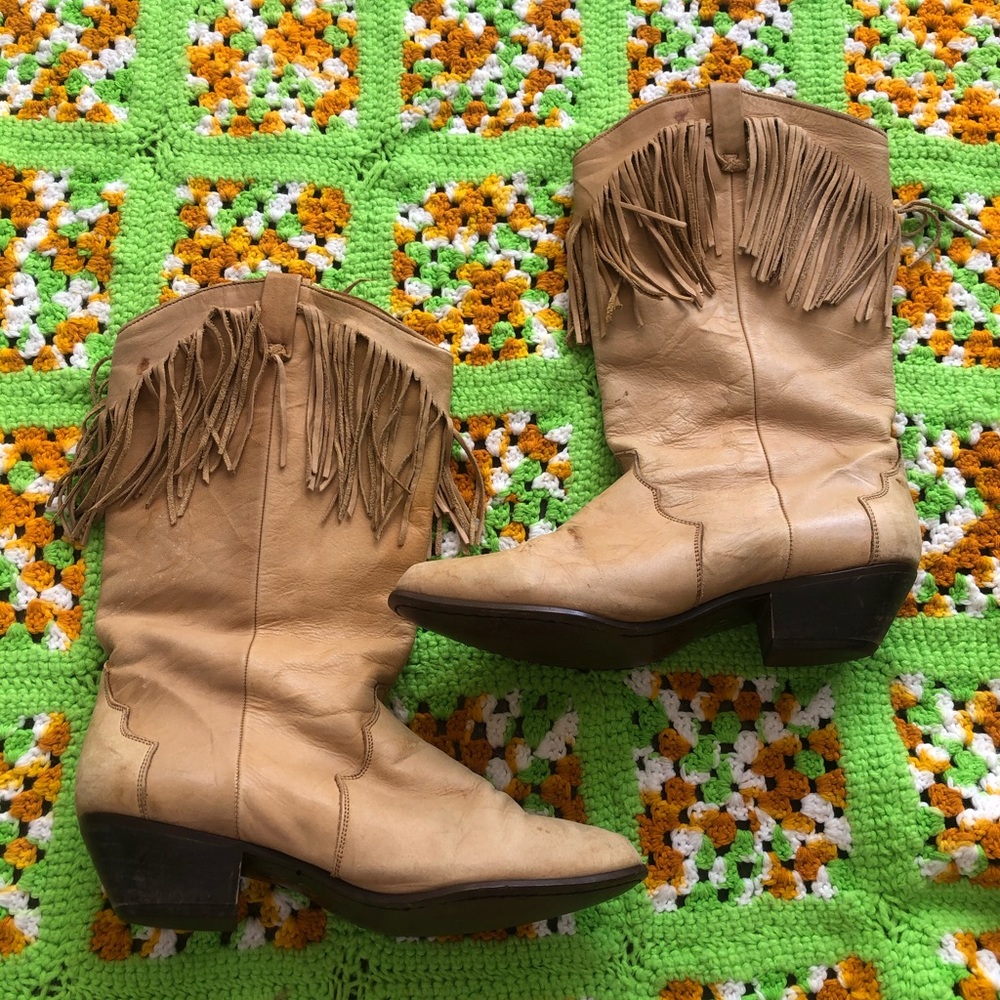 SOLD Vintage 70s Fringe Western Cowboy Boots